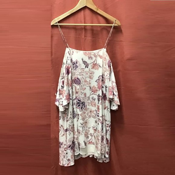 SEED HERITAGE White Floral Frill Cold Shoulder White Mini Dress RRP$219 - Picture 6 of 8